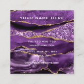 パープル金ゴールドグリッター名刺(QRコード付) スクエア名刺 (正面)