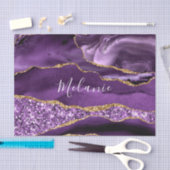 パープル金ゴールドグリッター名前をカスタムするティッシュペーパー 薄葉紙 (クラフト)