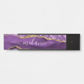 パープル金ゴールドグリッター名前をカスタムするドアサイン サインプレート (正面)