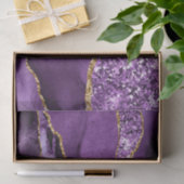 パープル金ゴールドグリッター大理石あなたの名前ティッシュペーパー 薄葉紙 (ギフト)