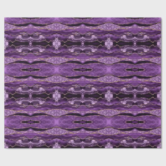 パープル金ゴールドグリッター大理石ギフトラッピング紙 ラッピングペーパー (フラット)