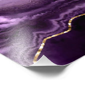 パープル金ゴールドグリッター大理石名前をカスタムするフォトプリント フォトプリント (角)