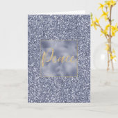 パープル金ゴールドグリッター平和 カード (黄色い花)