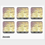 パープル金ゴールドグリッター製品ラベルDiamonds Silver スクエアシール (シート)