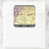 パープル金ゴールドグリッター製品ラベルDiamonds Silver スクエアシール (バッグ)