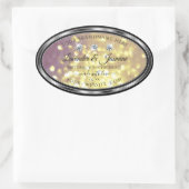 パープル金ゴールドグリッター製品ラベルDiamonds Silver 楕円形シール (バッグ)