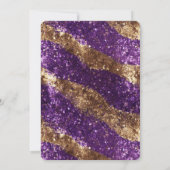 パープル金ゴールドグリッター誕生日 招待状 (裏面)