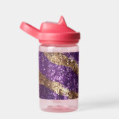 パープル金ゴールドグリッター ウォーターボトル (右面)