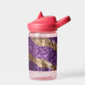 パープル金ゴールドグリッター ウォーターボトル (左面)