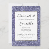 パープル金ゴールドグリッター 招待状 (正面)