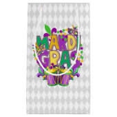 パープル金ゴールドグリーンハッピーマルディグラ スモールペーパーバッグ (正面)