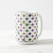 パープル金ゴールドグリーンマルディグラスマグ コーヒーマグカップ (正面右)