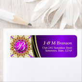 パープル金ゴールドサテンモノグラム住所 シール (インサイチュ)