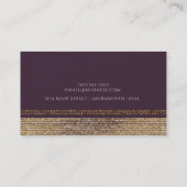 パープル金ゴールドシきらめくックグラムエレガントカスタム 名刺 (裏面)