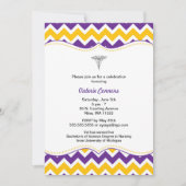 パープル金ゴールドシェブロンナース卒業招待状RN BSN 招待状 (正面)