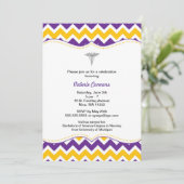 パープル金ゴールドシェブロンナース卒業招待状RN BSN 招待状 (スタンド正面)