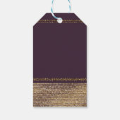 パープル金ゴールドシックきらめくグラムパーティーフェイト ギフトタグ (裏面)