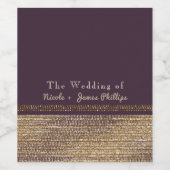 パープル金ゴールドシックきらめくグラムパーティーワインラベル ワインラベル (シングルラベル)