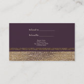 パープル金ゴールドシックきらめくグラム友人を参照 紹介カード (裏面)