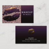 パープル金ゴールドシャインリップリップリップメイクアップグラムサロン 名刺 (正面/裏面)