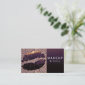 パープル金ゴールドシャインリップリップリップメイクアップグラムサロン 名刺 (スタンド正面)