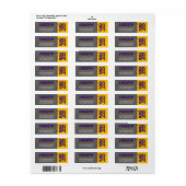 パープル金ゴールドシャルボード卒業差出人住所 ラベル (フルシート)