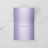 パープル金ゴールドシャンパン&シャンデリアサンキューカード サンキューカード (内部)