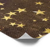 パープル金ゴールドスターダスト50誕生日 ポスター (角)