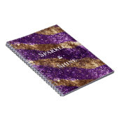 パープル金ゴールドスパークルグリッター ノートブック (右側)