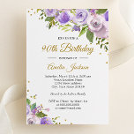 パープル金ゴールドスパークルフローラ90th誕生日招待状 招待状<br><div class="desc">リトルかわいらしベイリー店でフローラ誕生日招待状をもっと！</div>