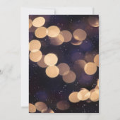 パープル金ゴールドスパークルライツミスティック婚約 招待状 (裏面)