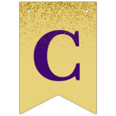 パープル金ゴールドスパークル大学院写真パーティー バンティングフラッグ (第2の旗)