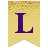 パープル金ゴールドスパークル大学院写真パーティー バンティングフラッグ (第3の旗)