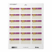 パープル金ゴールドス結婚ノーフレーク空白の住所 シール (フルシート)