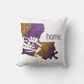 パープル金ゴールドタイガーアイルイジアナ州 クッション (正面)