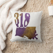 パープル金ゴールドタイガー318エリアコードルイジアナ州 クッション (ブランケット)