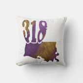 パープル金ゴールドタイガー318エリアコードルイジアナ州 クッション (正面)