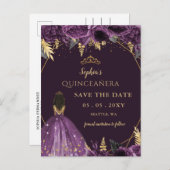 パープル金ゴールドタンプリンセスフローラキンセアニラ 案内ポストカード (正面/裏面)