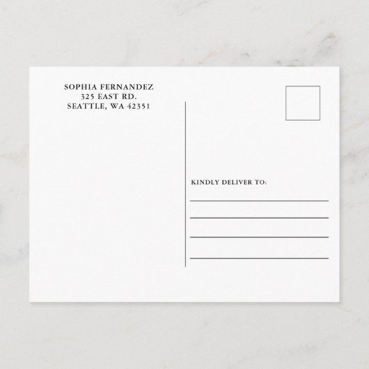 パープル金ゴールドタンプリンセスフローラキンセアニラ 案内ポストカード (裏面)