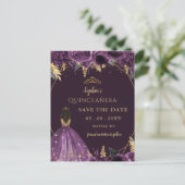 パープル金ゴールドタンプリンセスフローラキンセアニラ 案内ポストカード (スタンド正面)