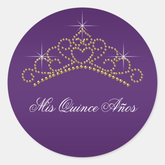 パープル金ゴールドティアラ甘い15 16キンセアナラベル ラウンドシール (正面)