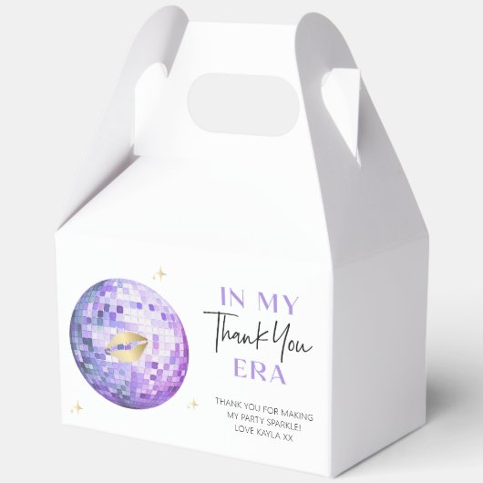 パープル金ゴールドディスコボール私の誕生日時代ありがとう フェイバーボックス (正面)