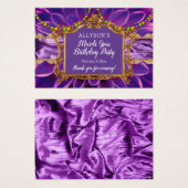 パープル金ゴールドトネエレガントマルディグラスバースデーパーティー (正面&裏面)