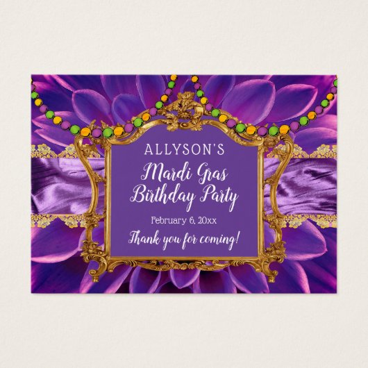 パープル金ゴールドトネエレガントマルディグラスバースデーパーティー (正面)