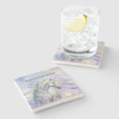 パープル金ゴールドドリームユニコーン ストーンコースター (横)