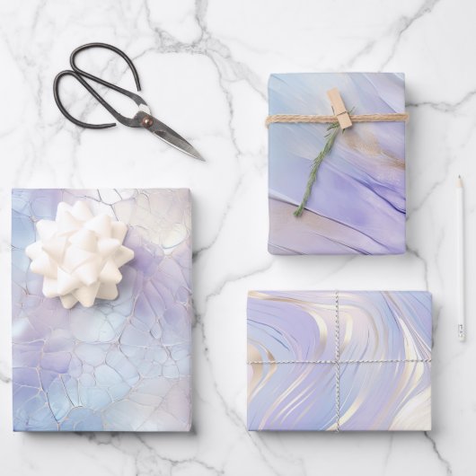 パープル金ゴールドドリーム ラッピングペーパーシート (正面)