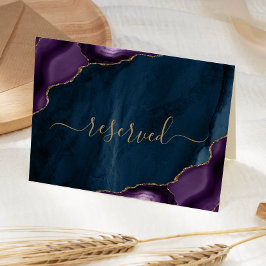 パープル金ゴールドネイビーブルーアゲート結婚リザーブドズプレイス カード
