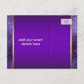 パープル金ゴールドハイヒールシューズ日付を保存 案内ポストカード (裏面)