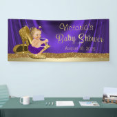 パープル金ゴールドハイヒール靴ガールベビーシャワー 横断幕 (トレードショー)