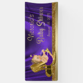 パープル金ゴールドハイヒール靴ガールベビーシャワー 横断幕 (縦)